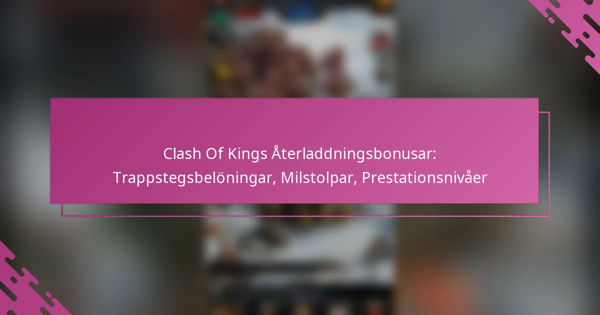 Clash Of Kings Återladdningsbonusar: Trappstegsbelöningar, Milstolpar, Prestationsnivåer