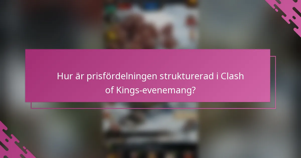 Hur är prisfördelningen strukturerad i Clash of Kings-evenemang?